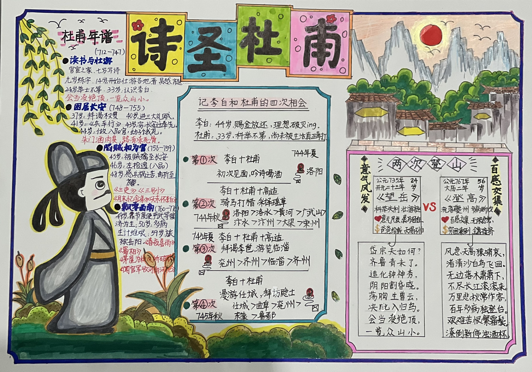 诗人杜甫手抄报