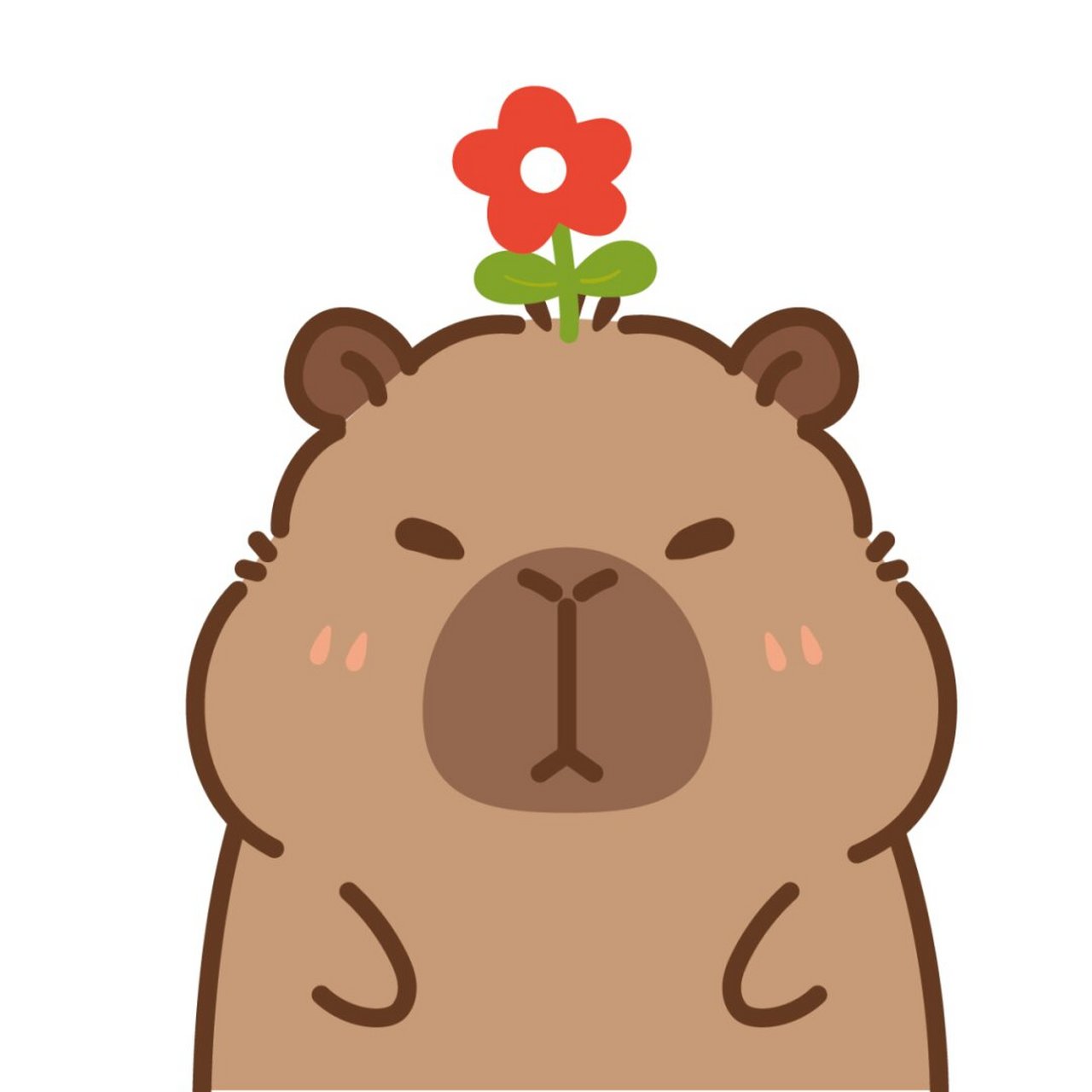 原创|卡皮巴拉水豚鼠ip,卡通形象插画表情包,治愈系ip,元气满满,活泼