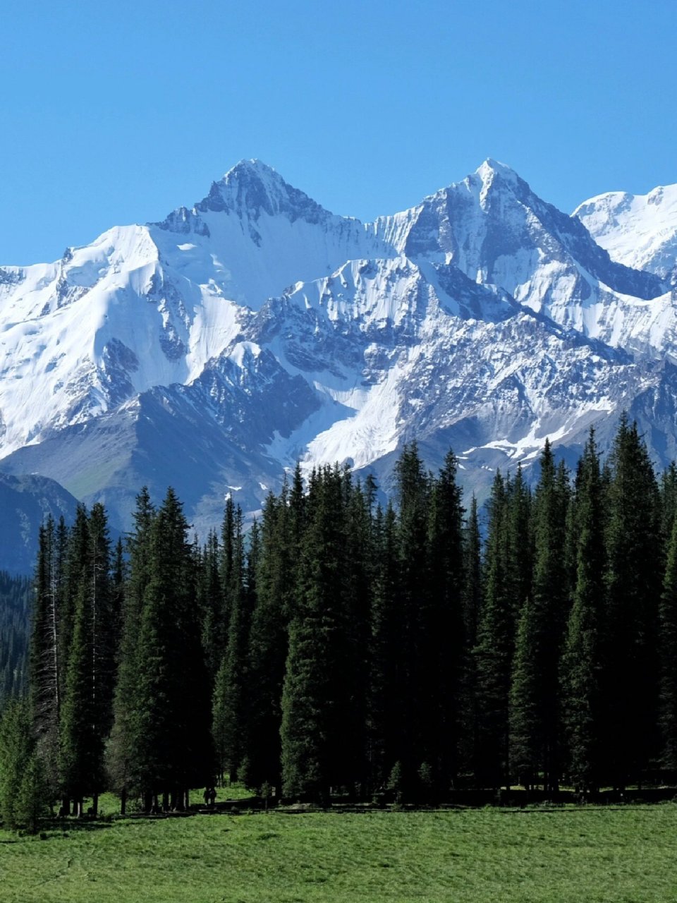 1木扎尔特冰川 我的第一座雪山 	 #雪山# #冰川# #木扎尔特# #远观