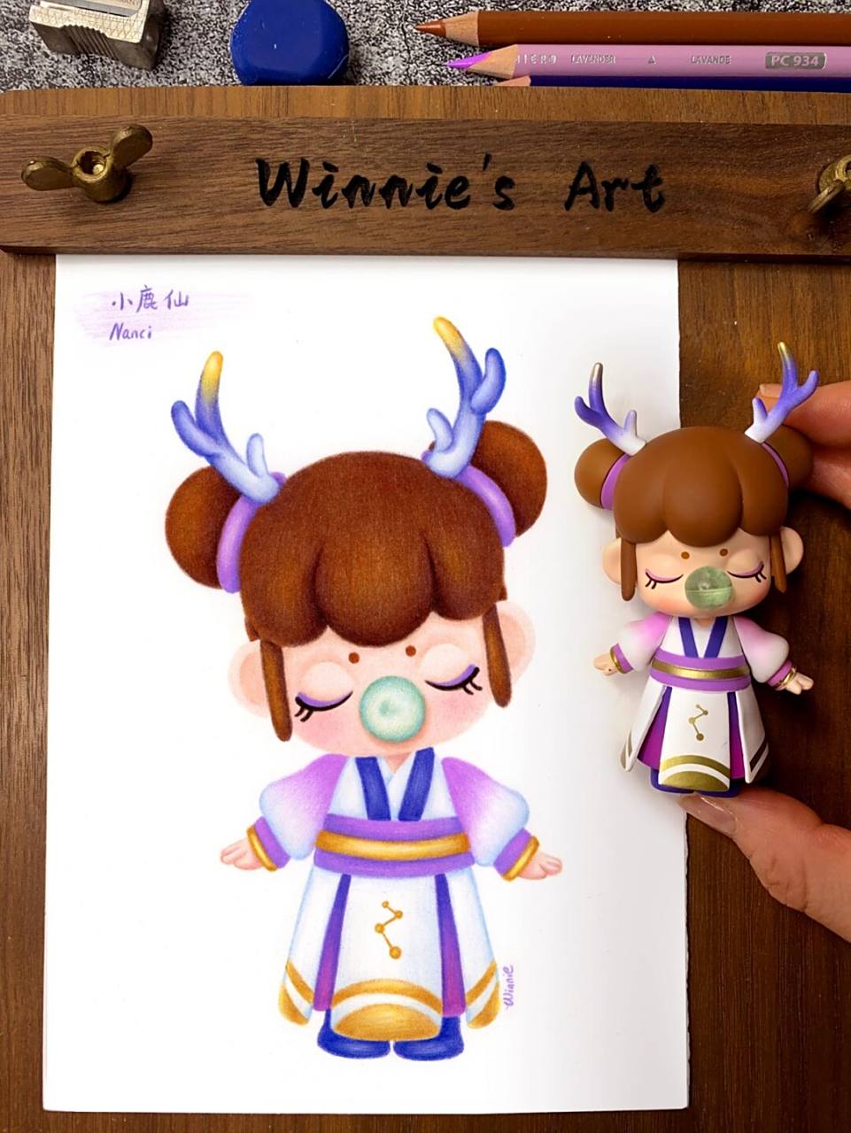 【手绘彩铅盲盒】nanci林深不知处-小鹿仙 老规矩:完整绘画过程视频在
