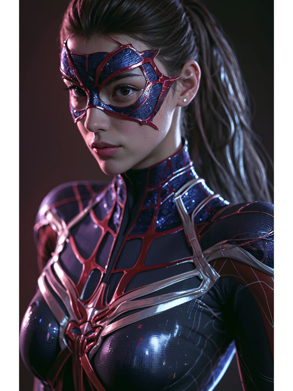 终于调出一个蜘蛛女侠cosplay    	 历时3天,反复打磨,效果总算满意