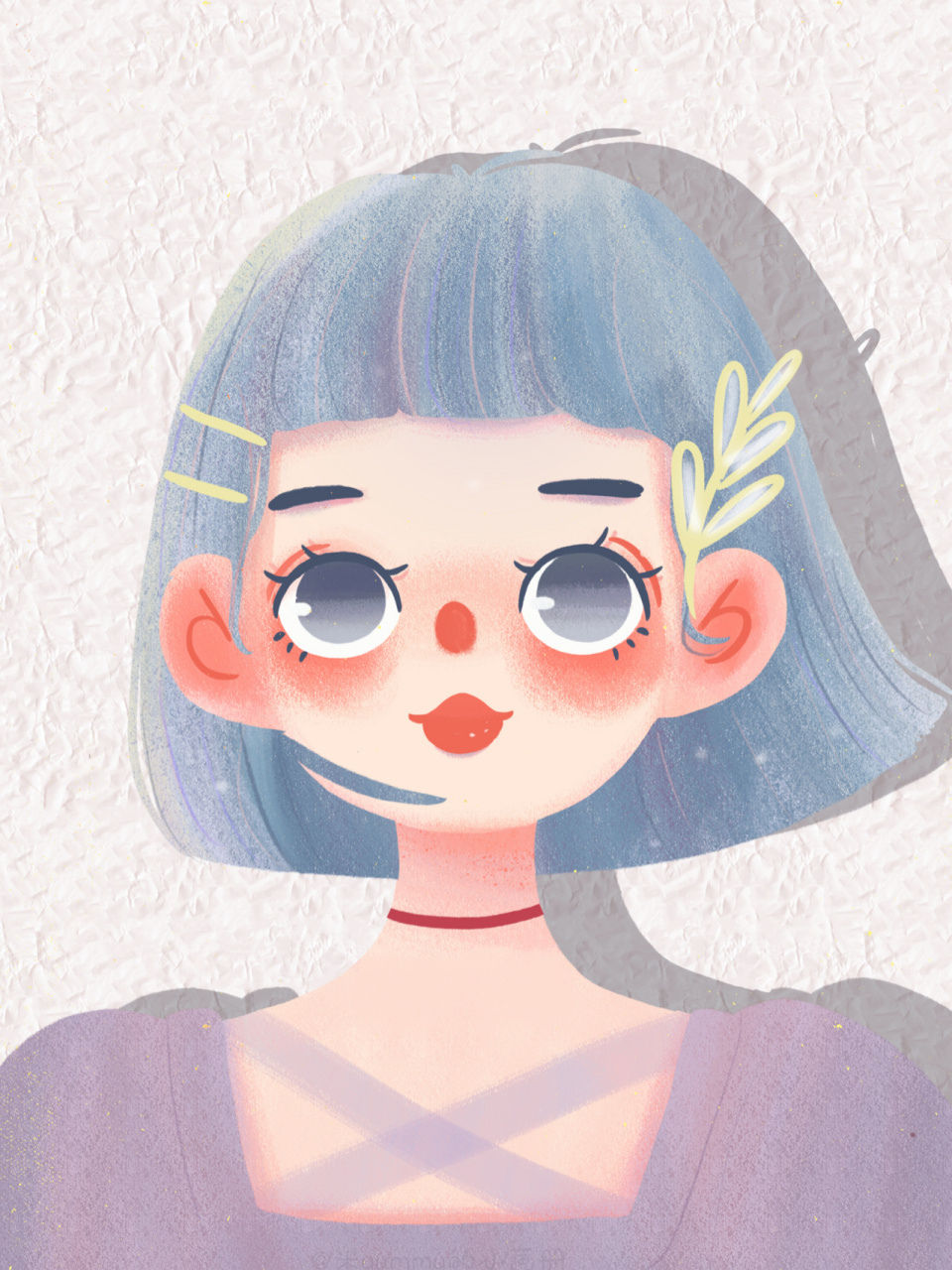 清新森系人物插画头像