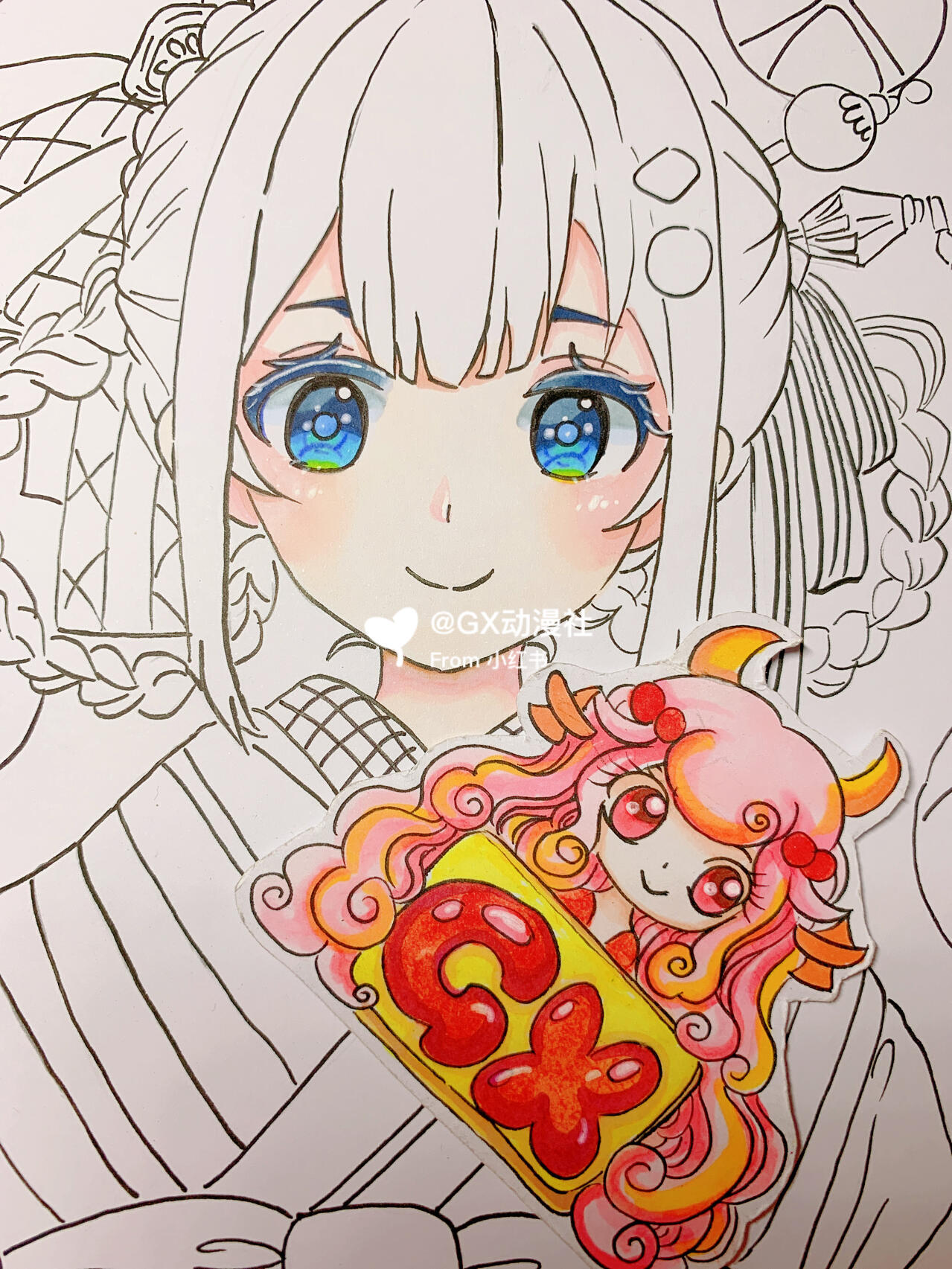 适合9岁以上画的和服女,完稿