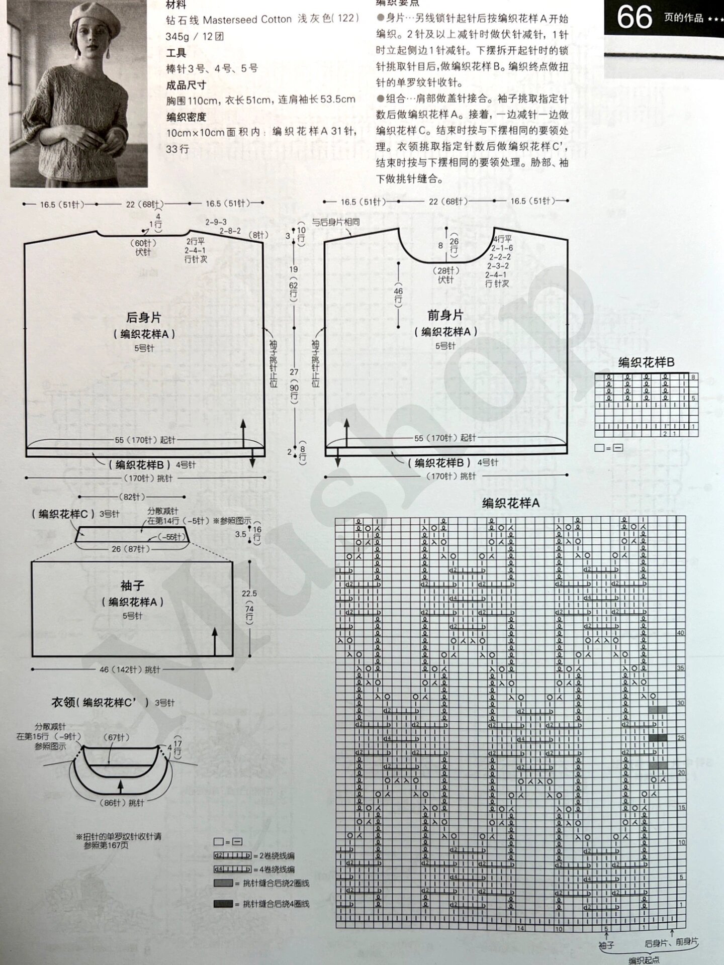 毛衣上的球球织法图解图片