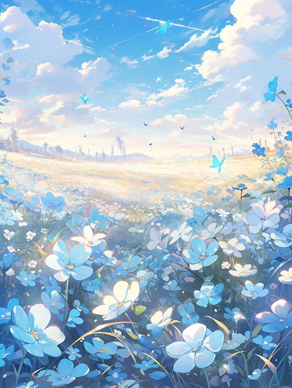 蓝色花海～原创可商素材底图