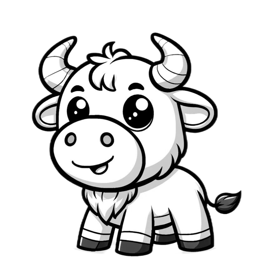 99今天给大家带来一只超级可爱的卡通牛,它可是涂色界的新宠儿哦!