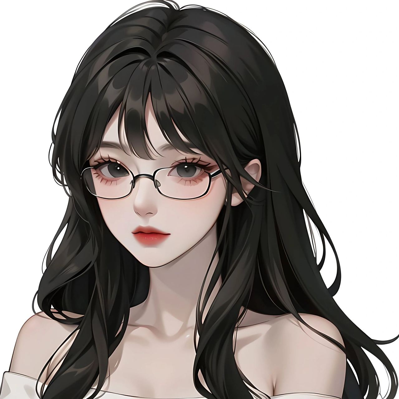 纯欲天花板|戴眼镜的女生头像分享