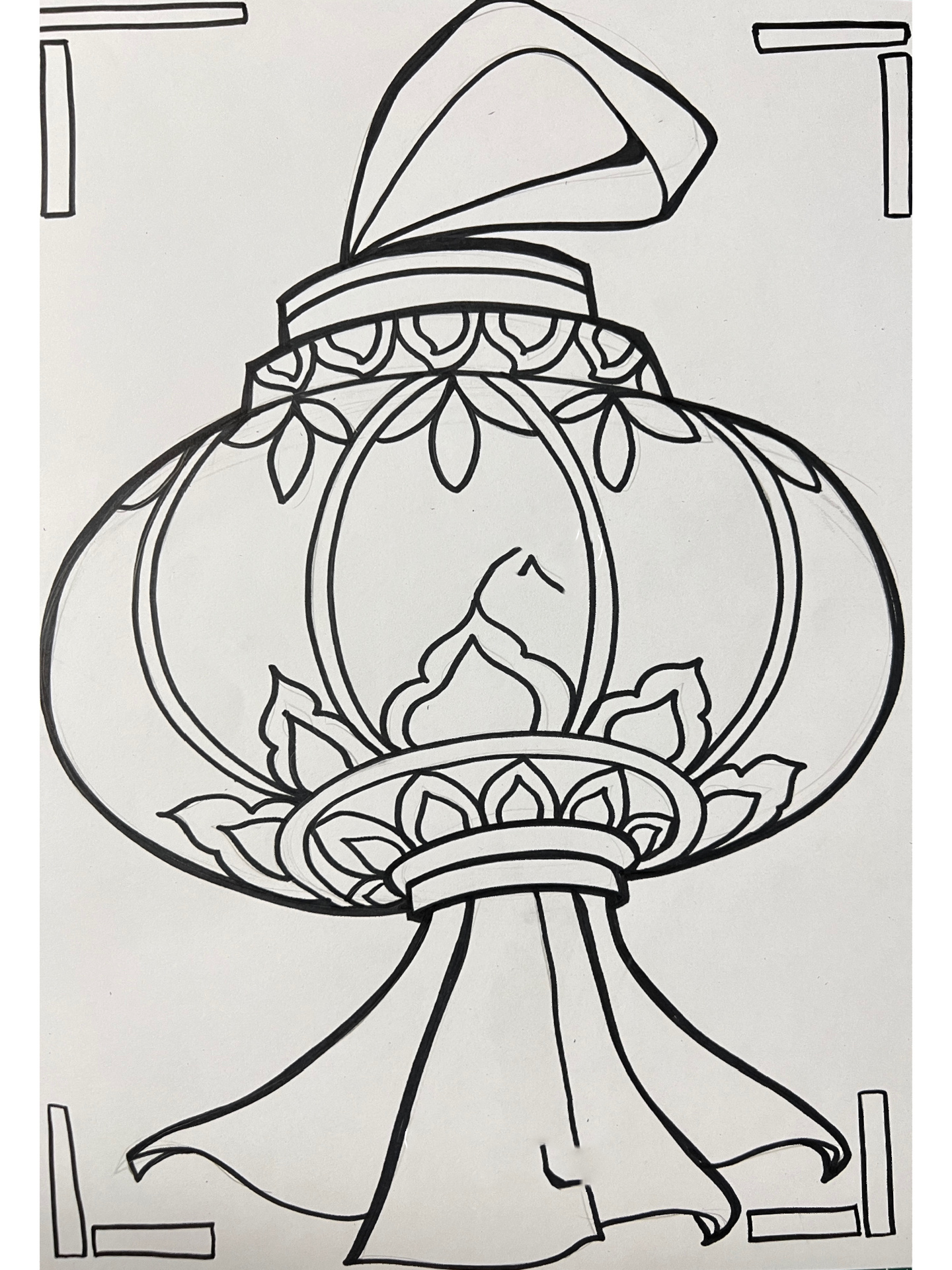 第548幅 | 《灯笼》➕线稿 🏮适合年龄段:一年级~二年级 走进传统