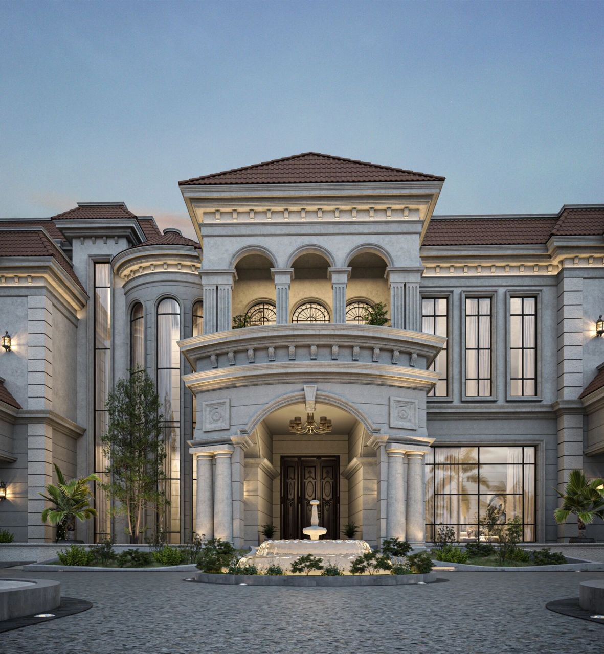 红瓦搭配米色外墙,暖色系美式乡村别墅 01如有自建房需求,欢迎沟通