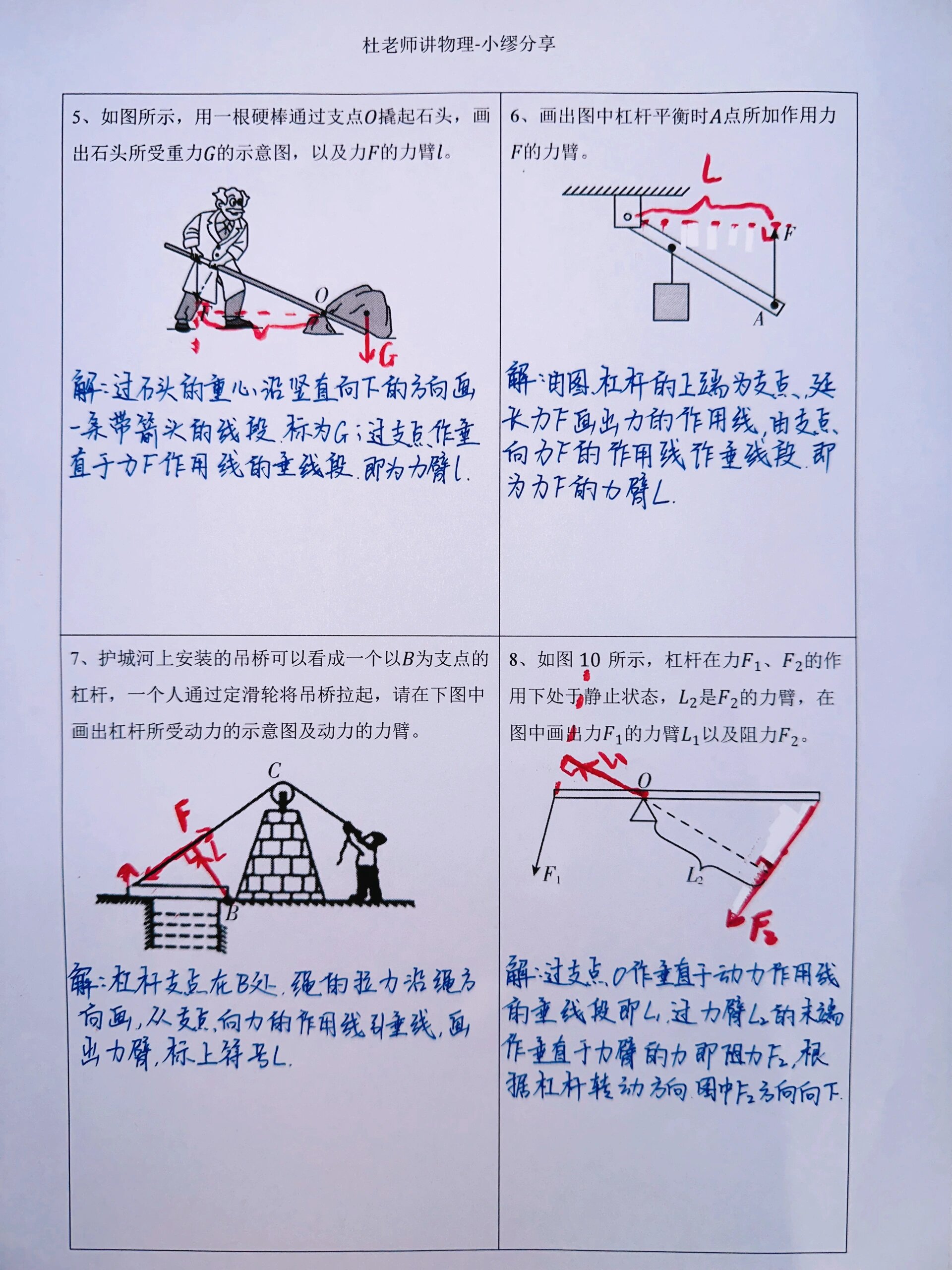 杠杆图怎么画图片