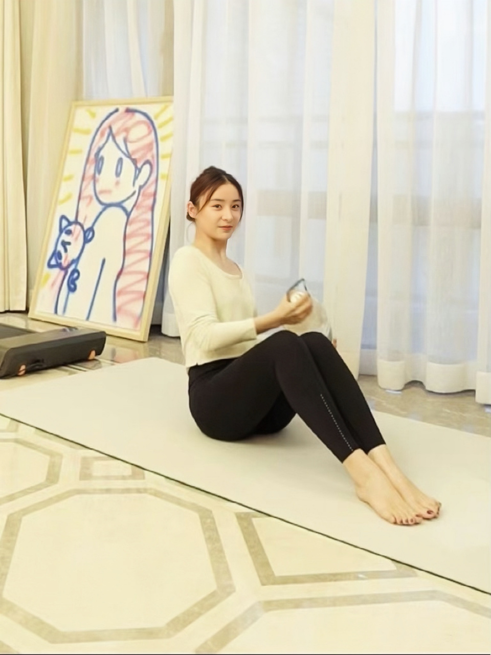 袁姗姗居家瑜伽00♀15