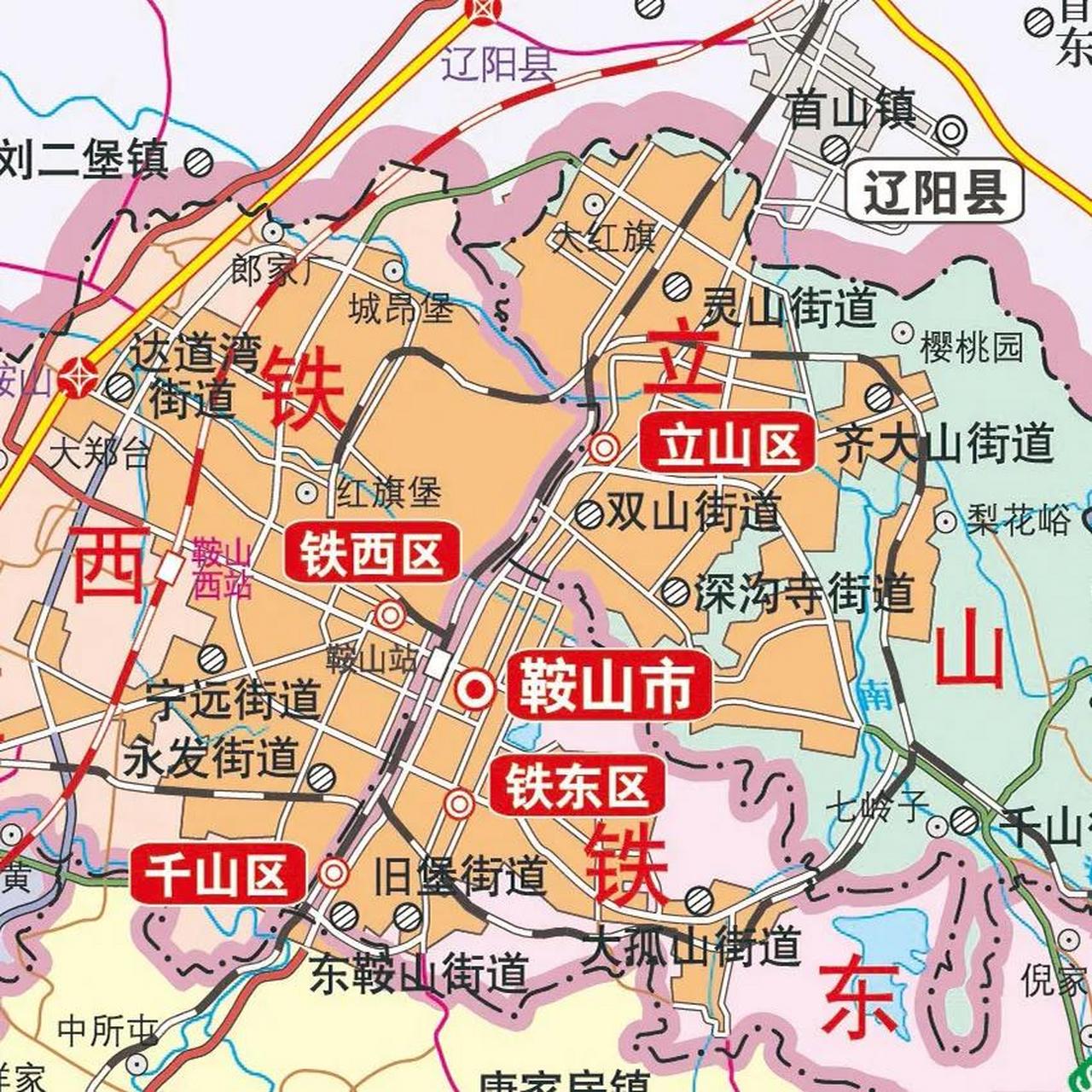 鞍山地图完整版图片