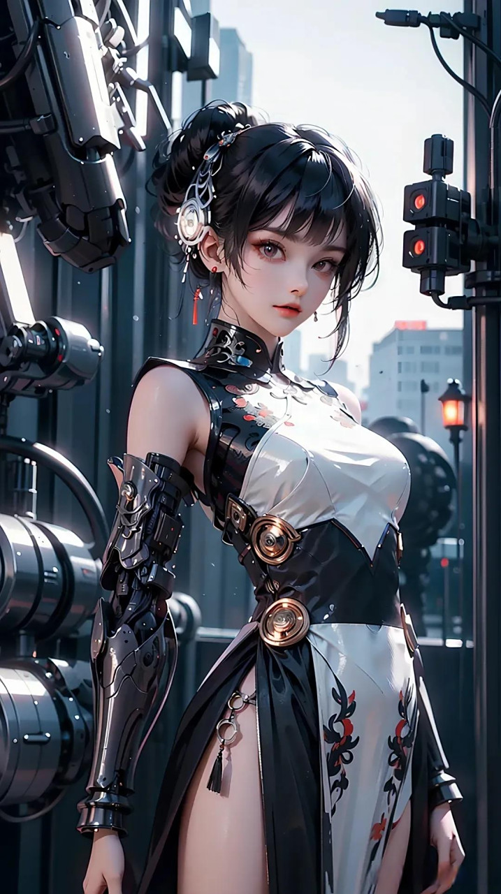 ai赛博朋克旗袍小姐姐