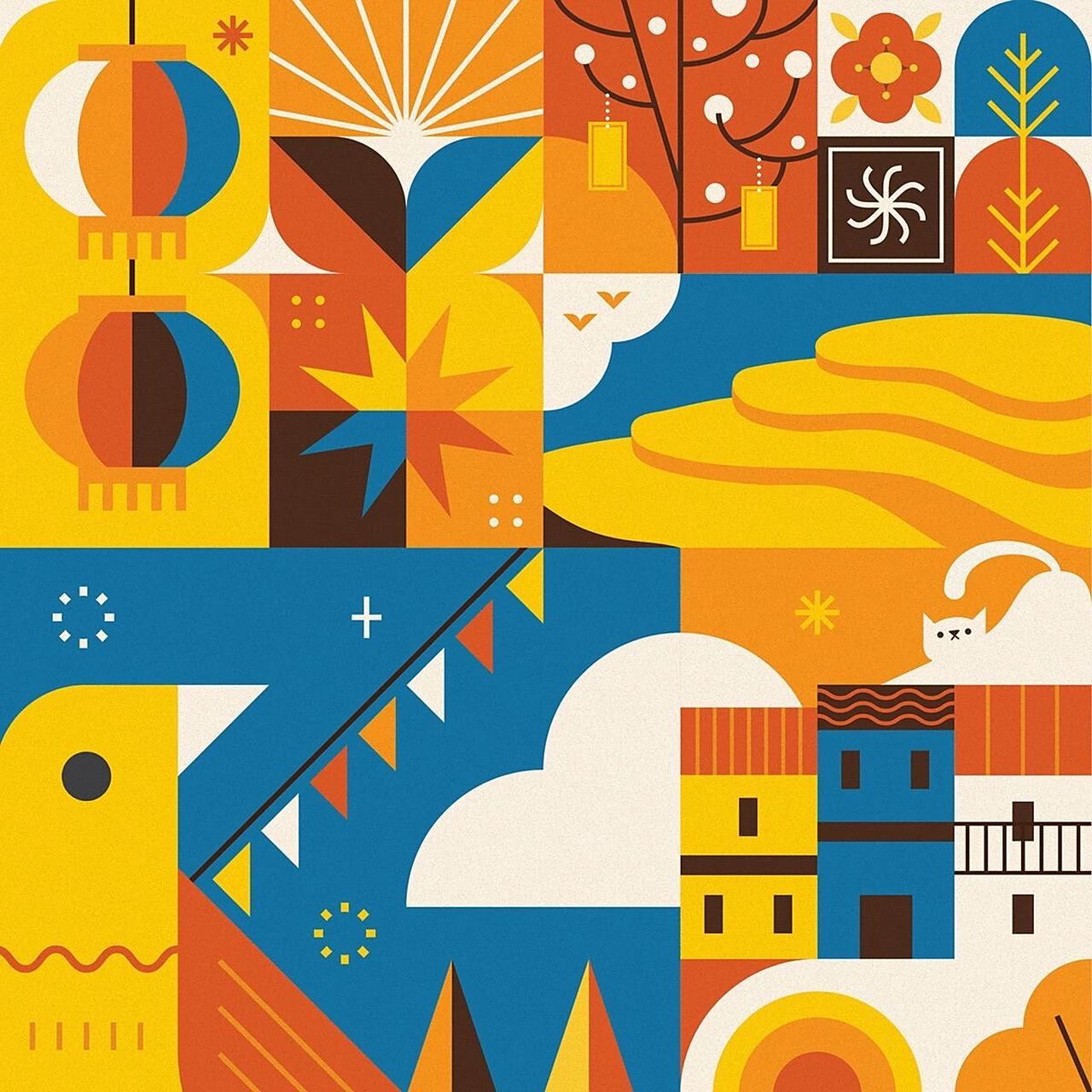 好看的几何图形构成设计来了!