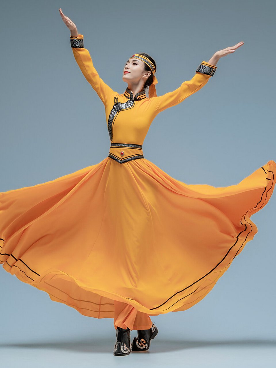 蒙古舞蹈大摆裙  这个颜色真的亮色 #舞裁缝舞蹈服#0202#舞蹈艺考