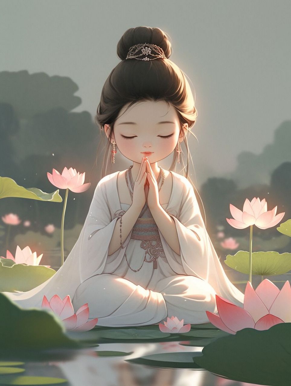 佛系女生头像丨荷塘夜色·第4幕 安好 时光如水,总是无言; 你若安好