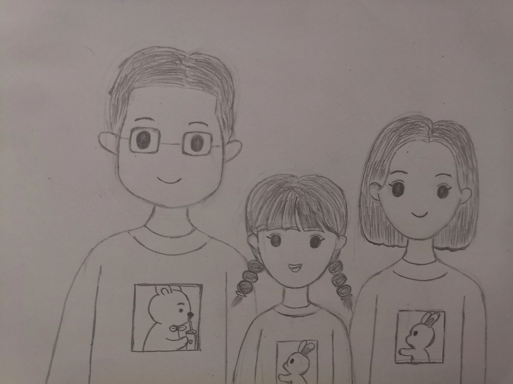一家三口 亲子画 完成幼儿园亲子画👏 最后一张画是模板 画出我们