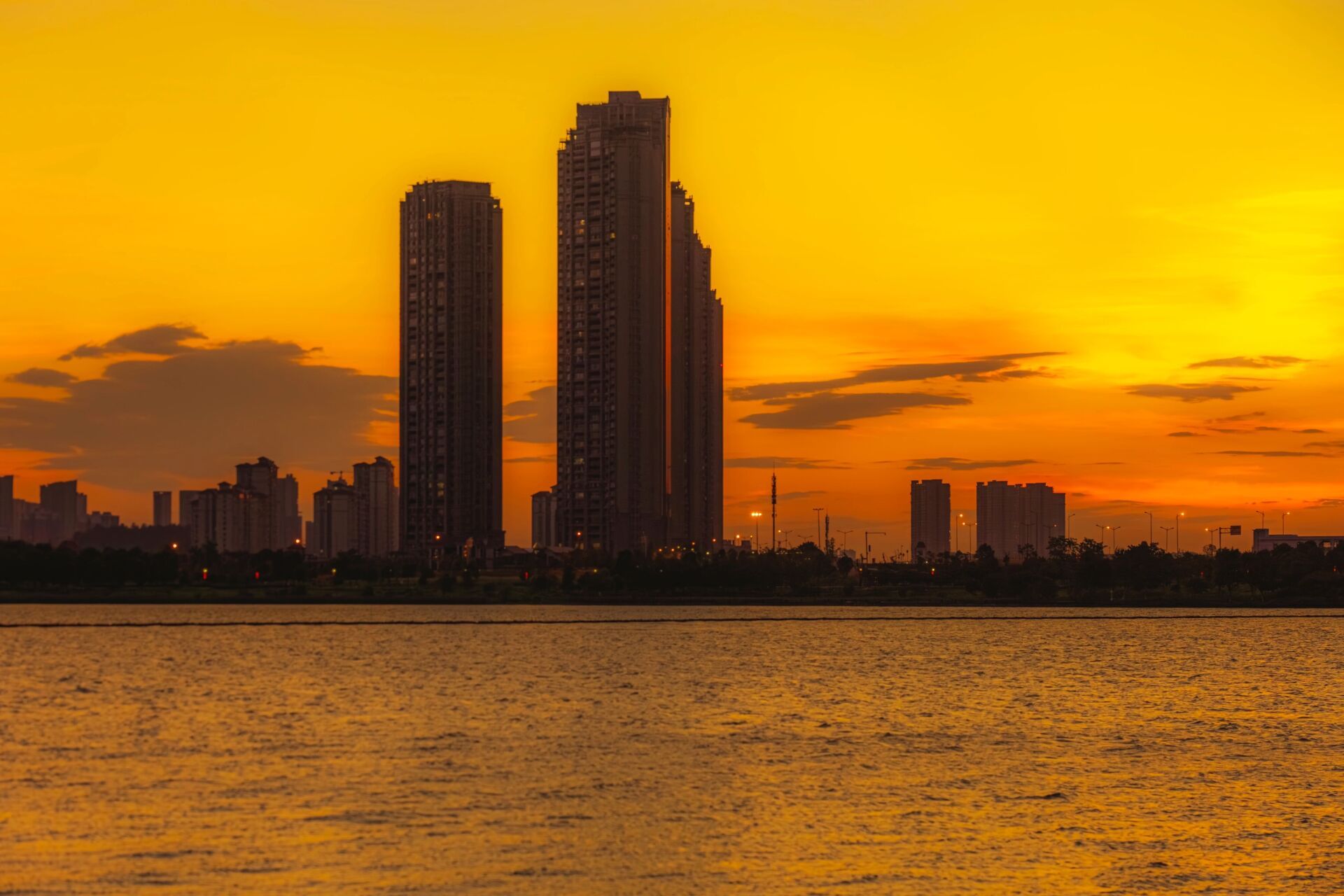 长沙松雅湖·绝美沙滩日落 如果赶不上凌晨五点多的日出, 那不妨来