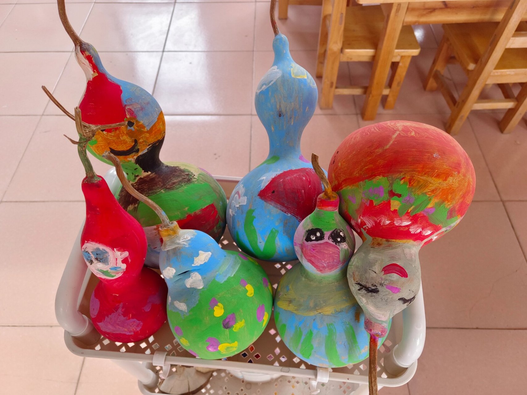 手绘葫芦 葫芦瓢画脸#幼儿园手工