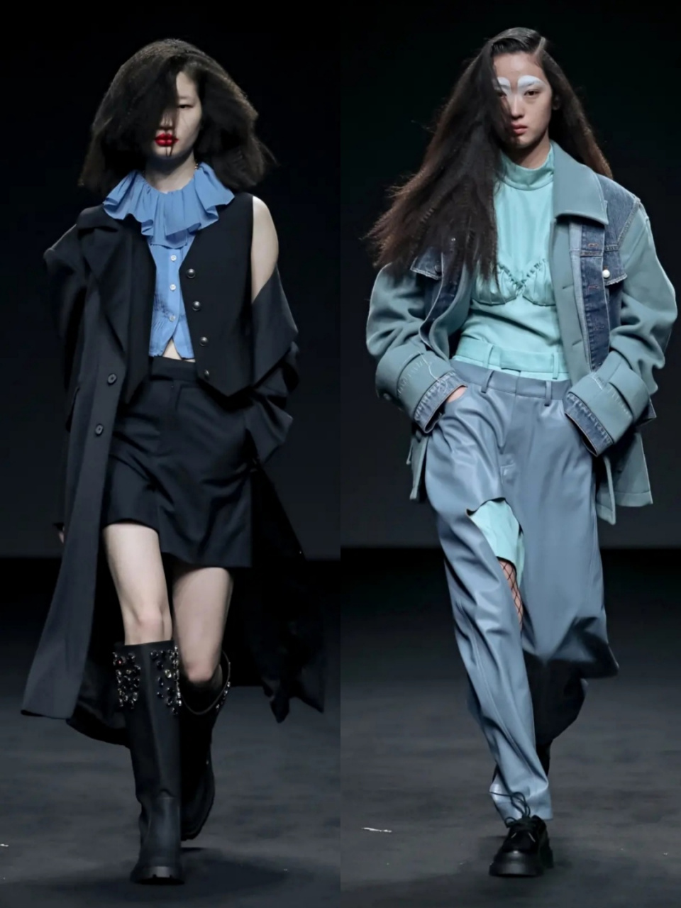 栋梁runway×junwei lin 2021 aw junwei lin将以往的成衣进行拆解