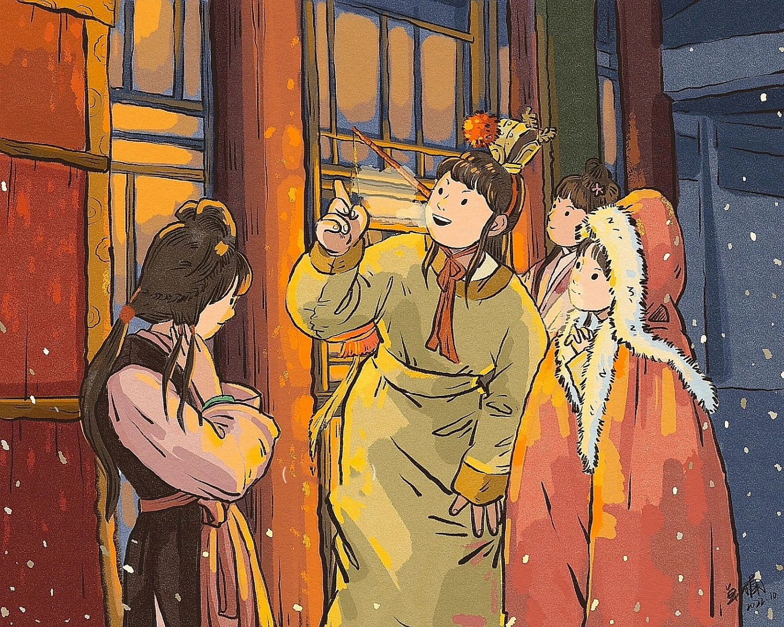 《红楼梦》系列插画 "好妹妹,你别撒谎,你看这三个字,那一个好?