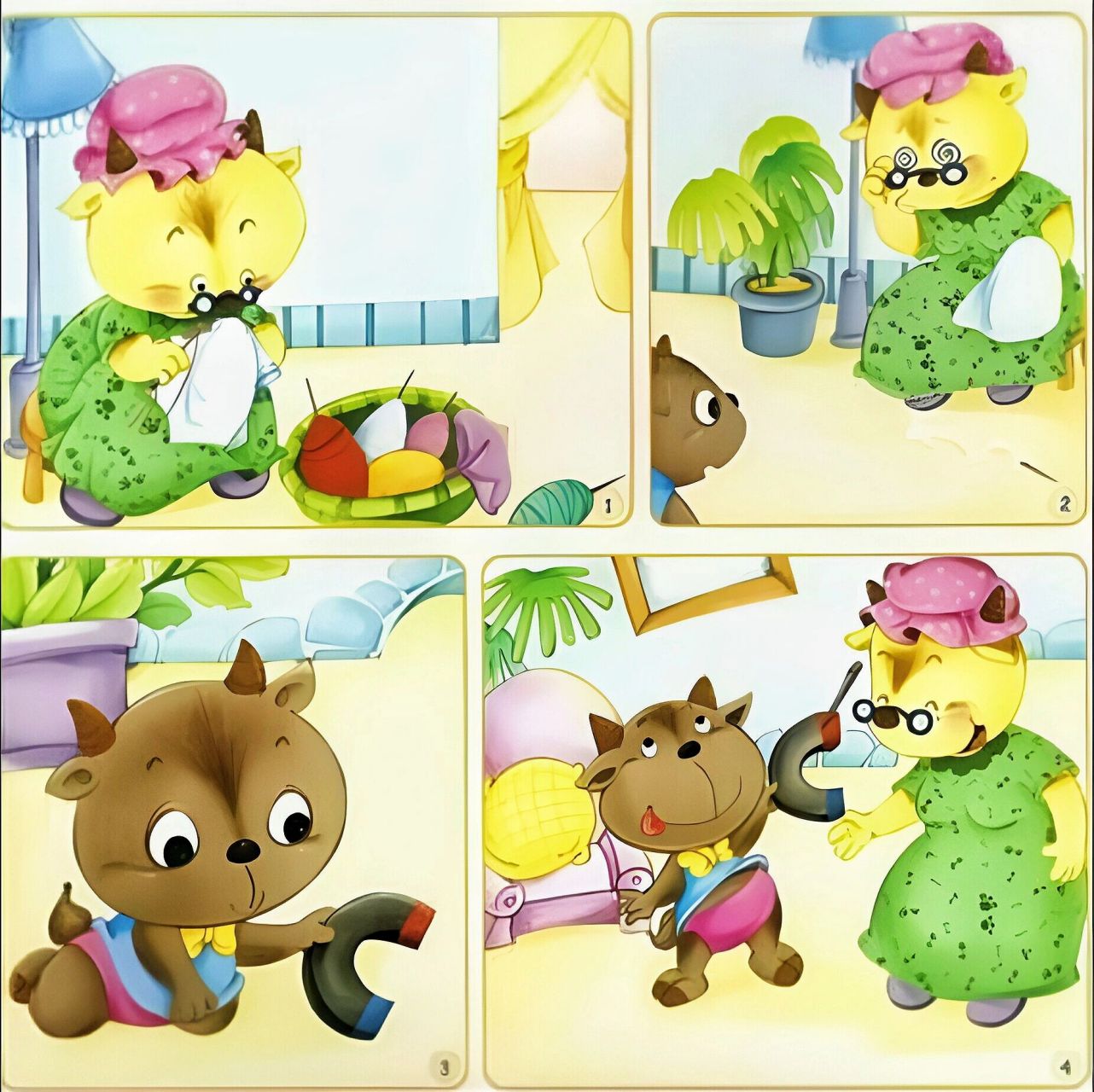 二年级看图写话《小山羊找针》 阳光和煦的下午,山羊奶奶正眯着眼睛