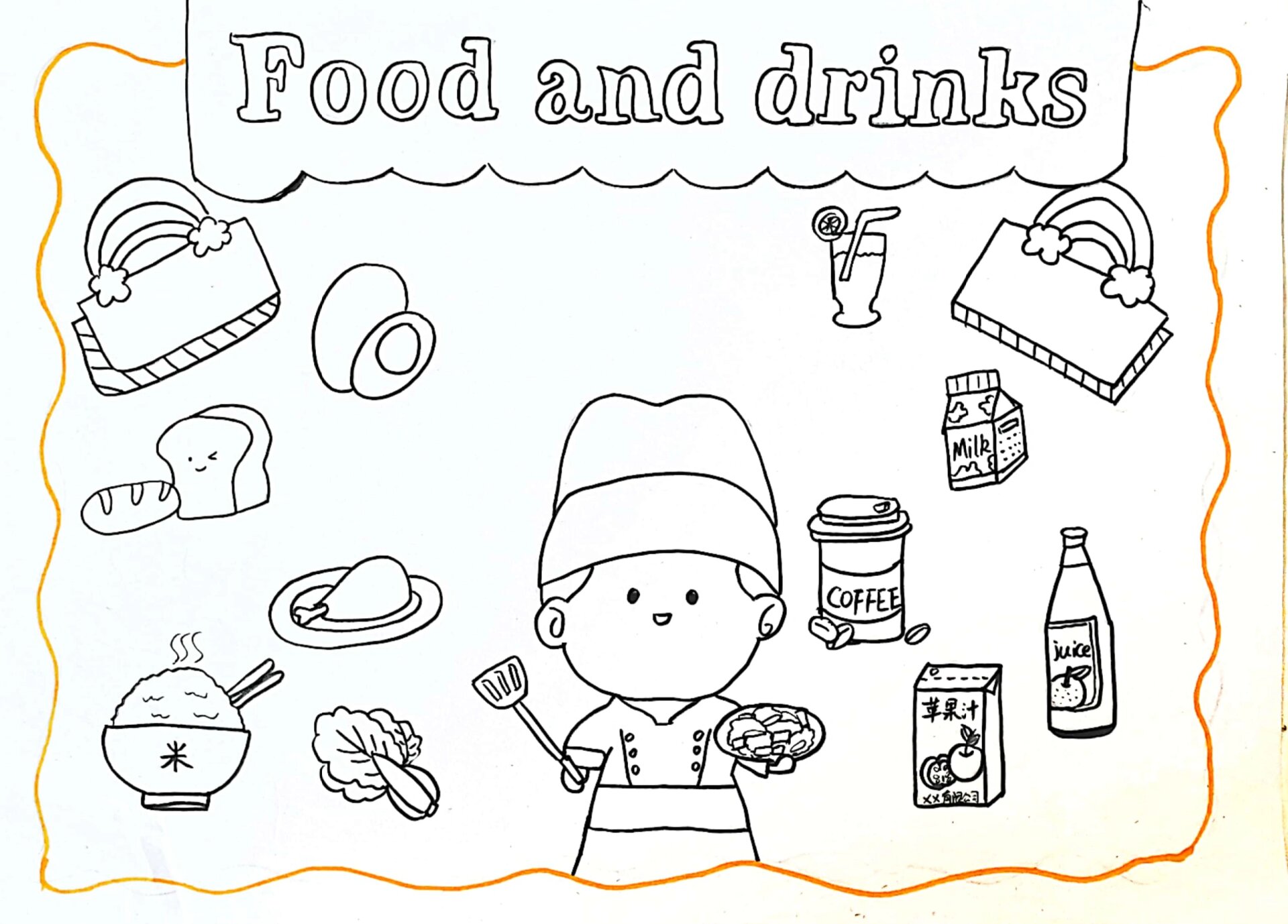 food and drinks 英语手抄报