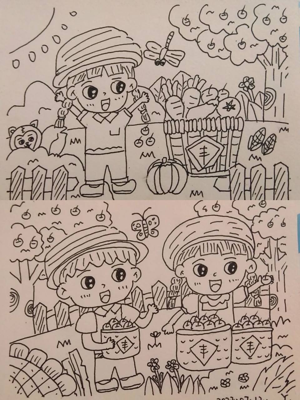 简笔画|秋天,丰收的季节 万能背景临摹