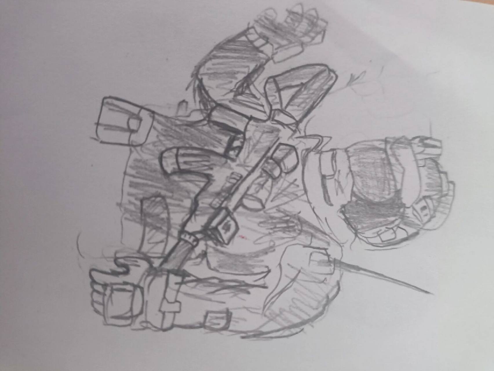 今天简简单单画个特种兵火柴人吧 求涨粉