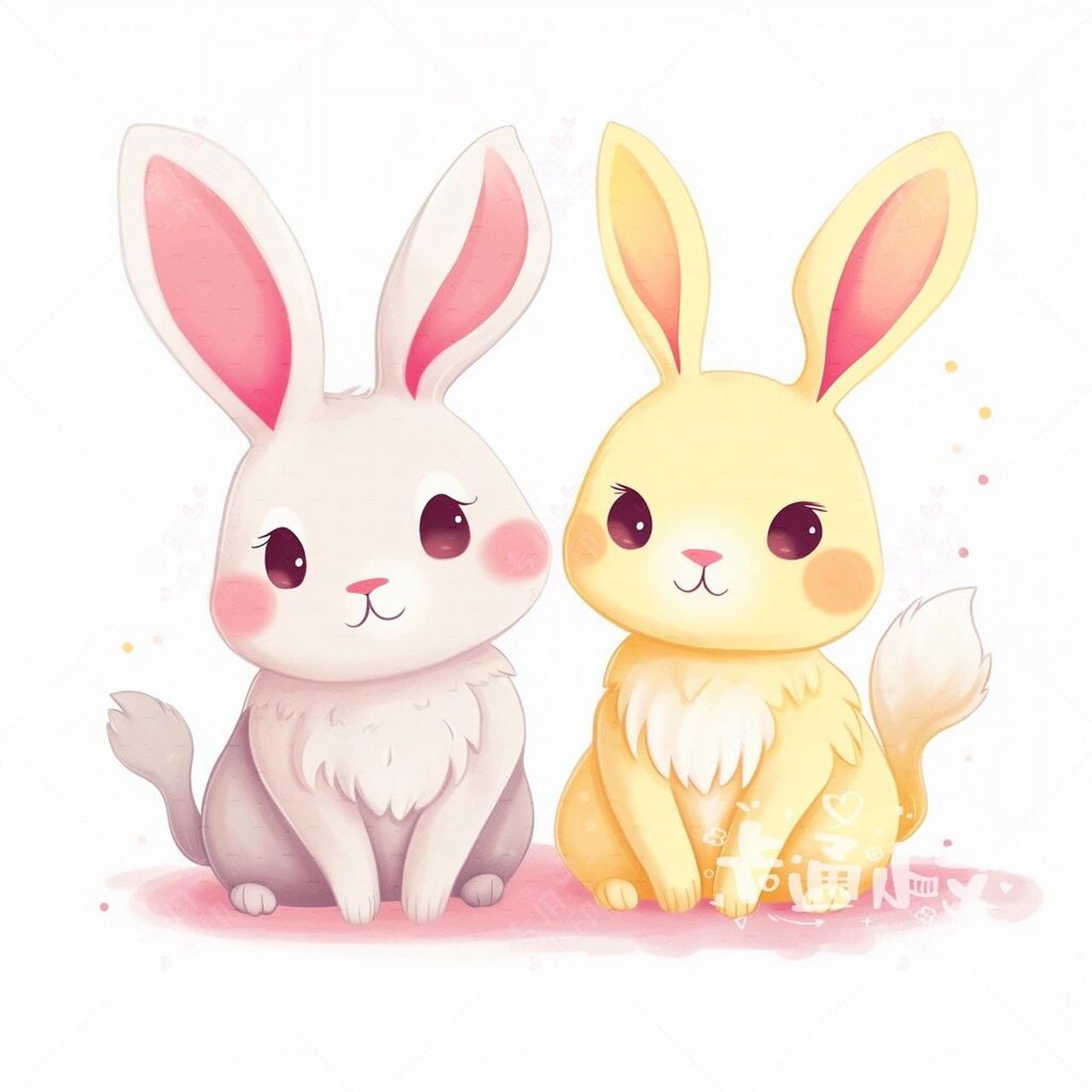 可爱小兔子卡通画 兔子小闺蜜 可可爱爱 #兔子# #兔子日常# #兔子简笔