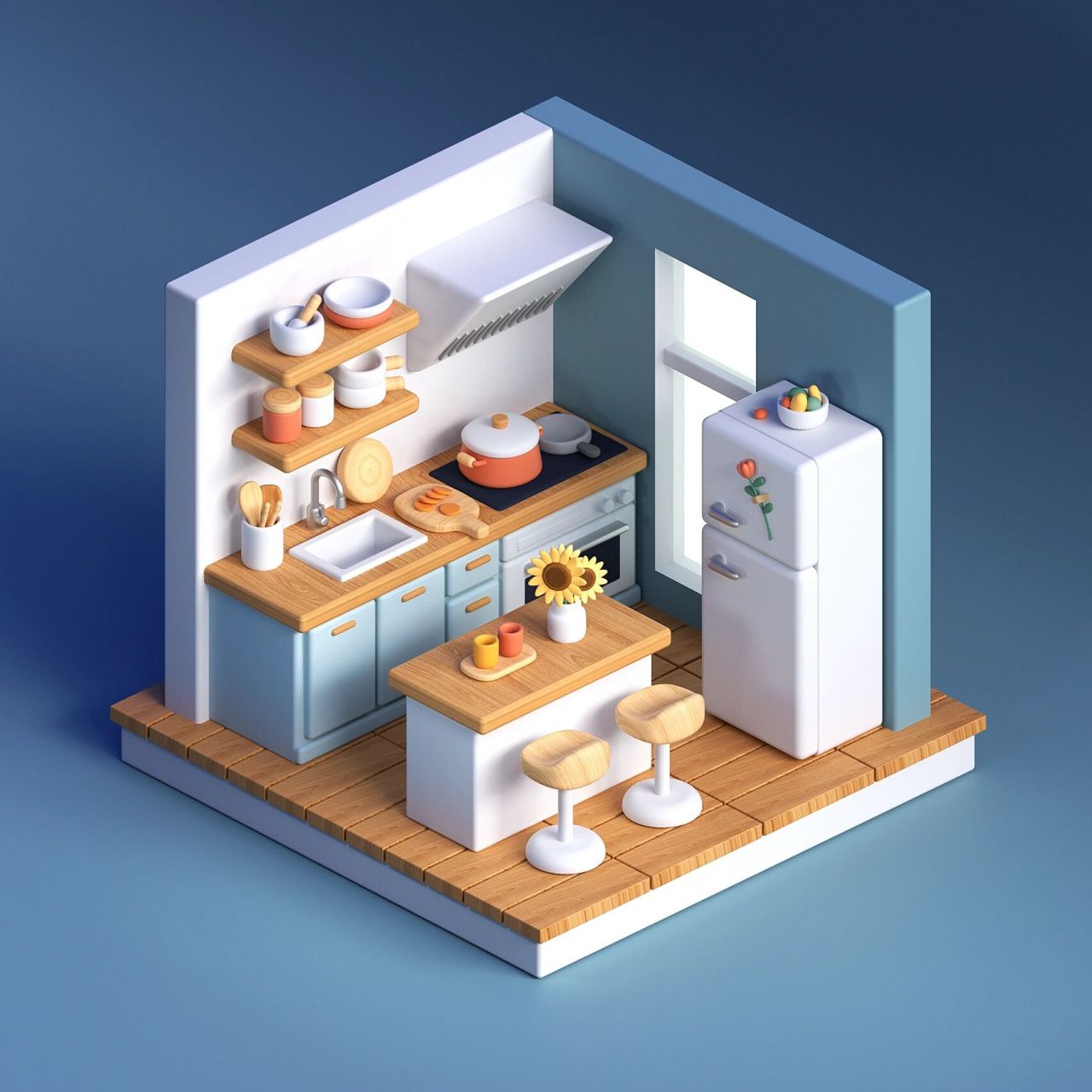 房间c4d建模-集合奉上～ 小房子建模六个啦!