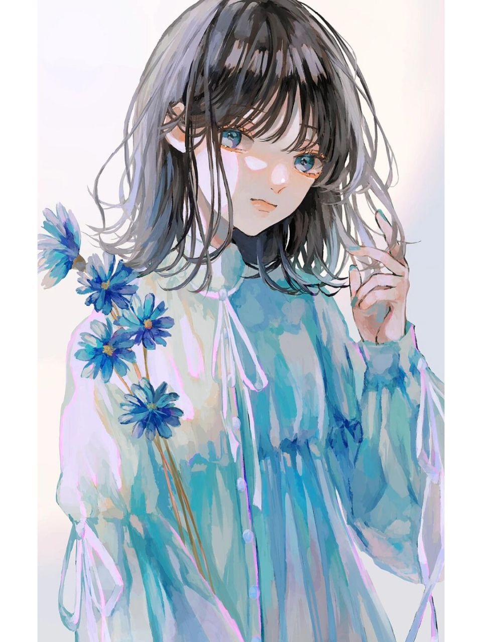宝藏治愈系少女插画💗水彩透明感太绝美啦😍 插画欣赏👀 画师