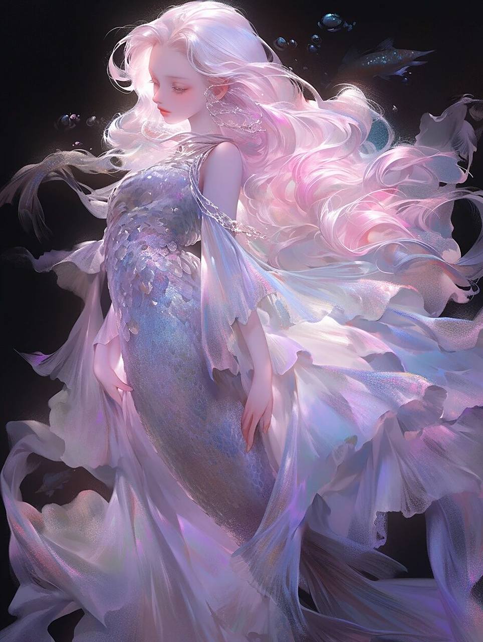 高级感美人鱼系列②人鱼公主 6图头像壁纸 高级空灵感第二弹