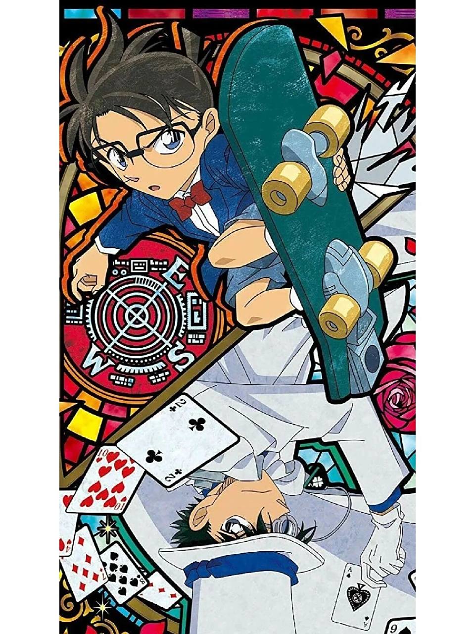 官方壁纸 | 怪盗基德&柯南,颠倒的扑克!