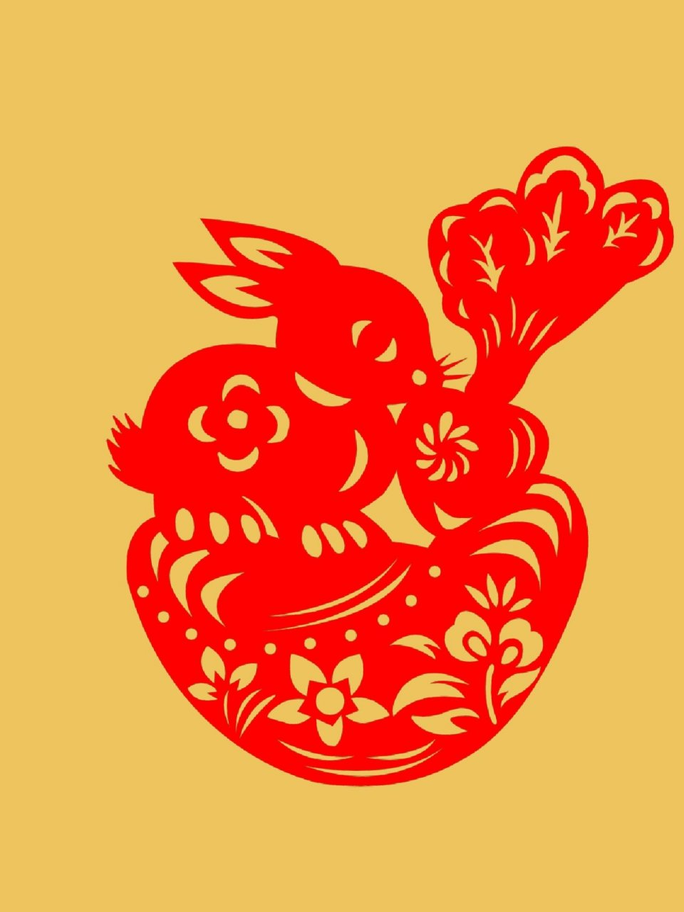 兔子剪纸‖红色兔年剪纸设计免抠素材  兔子素材分享再来一波~剪纸是