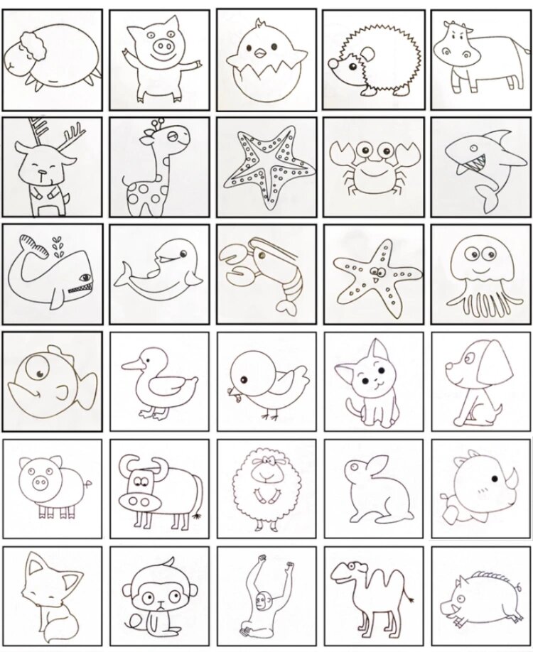 100个小动物简笔画合集09 儿童画