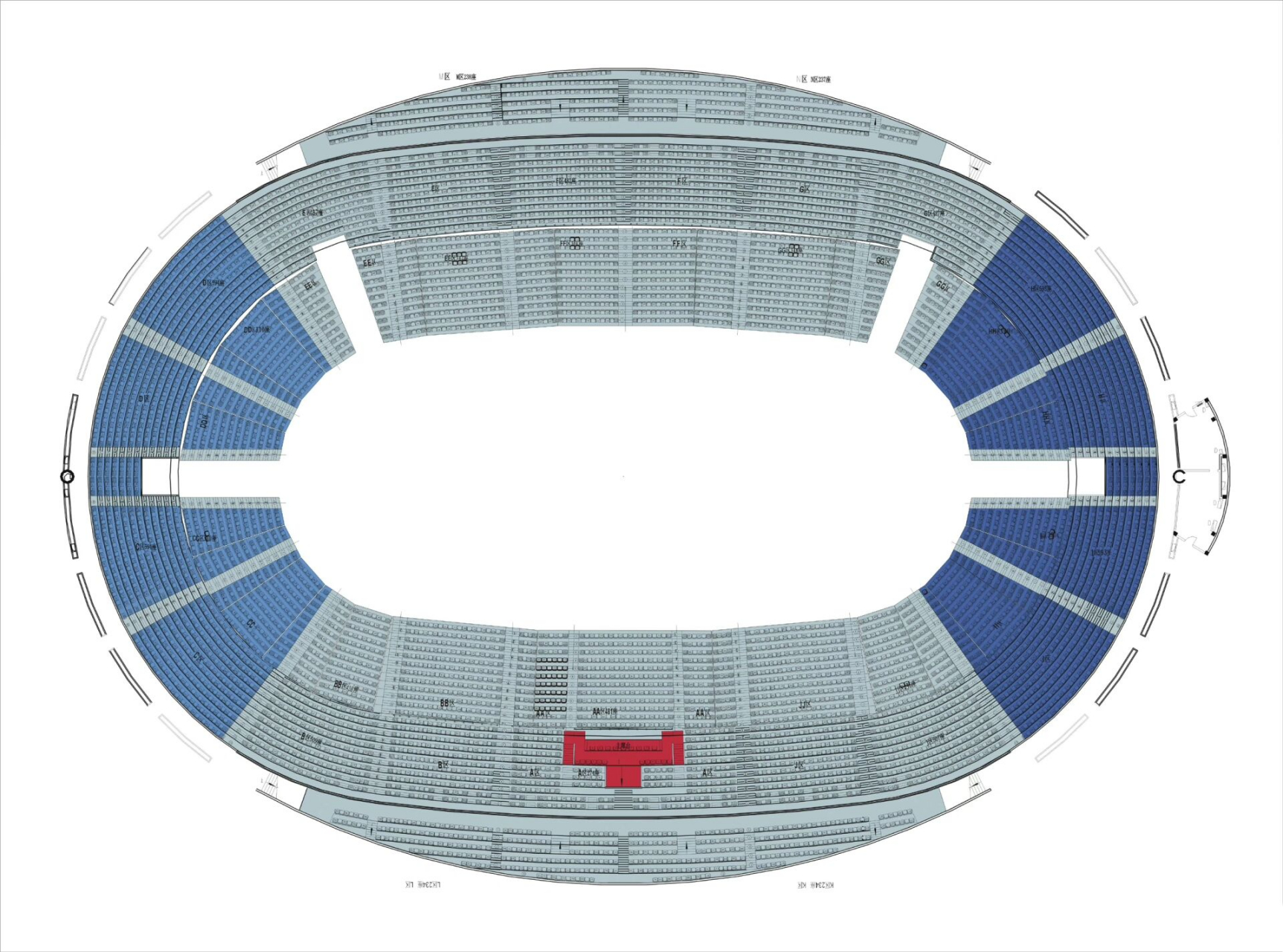 广州天河体育馆座位图图片