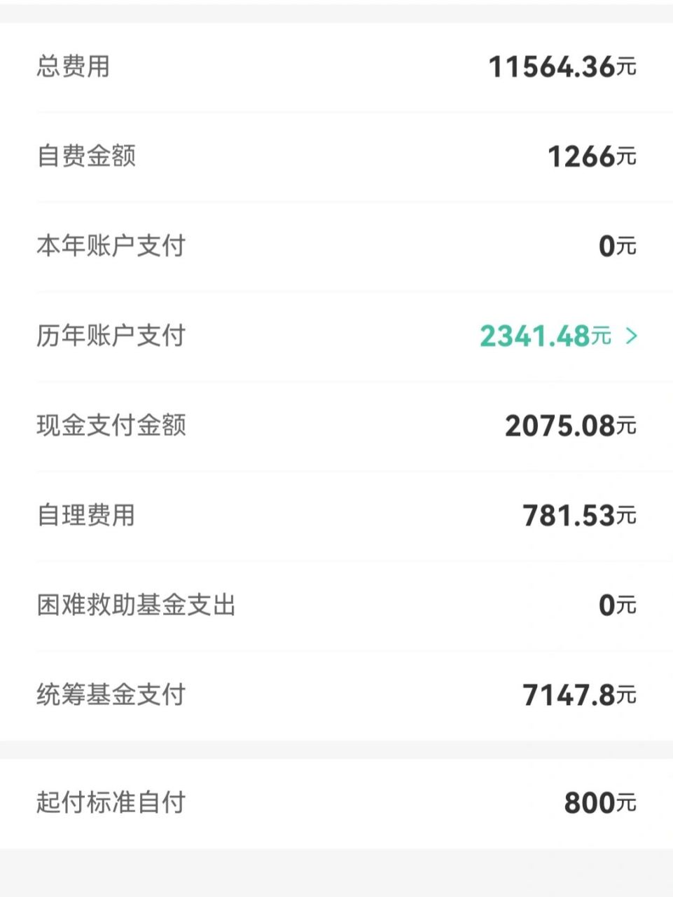 怎样看懂医保账单,计算报销比例 总费用=统筹基金支付 现金支付 历年