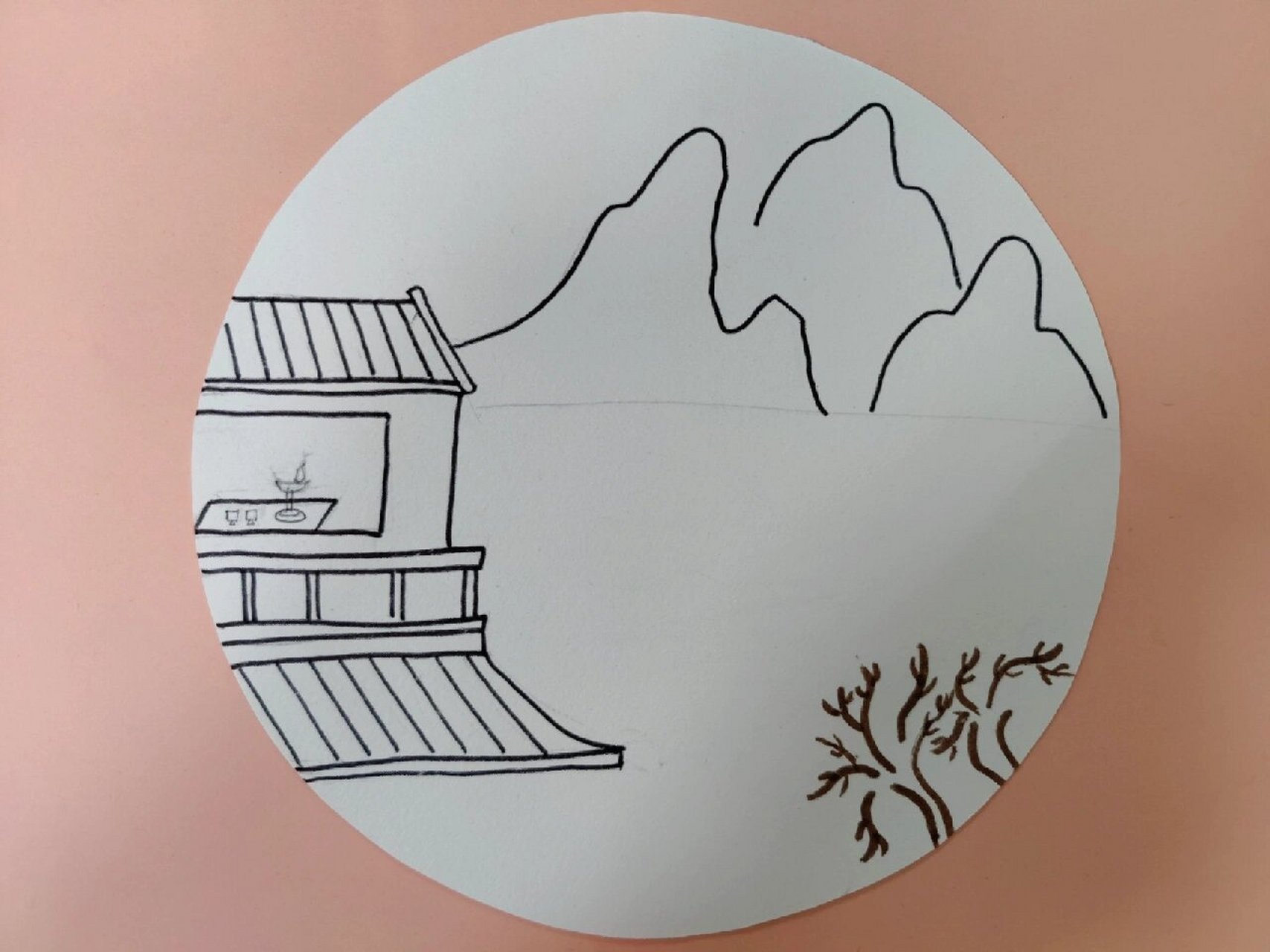 古诗配画《夜雨寄北》 今天的北京下雨了,雨似乎不太大,但是有雨滴打