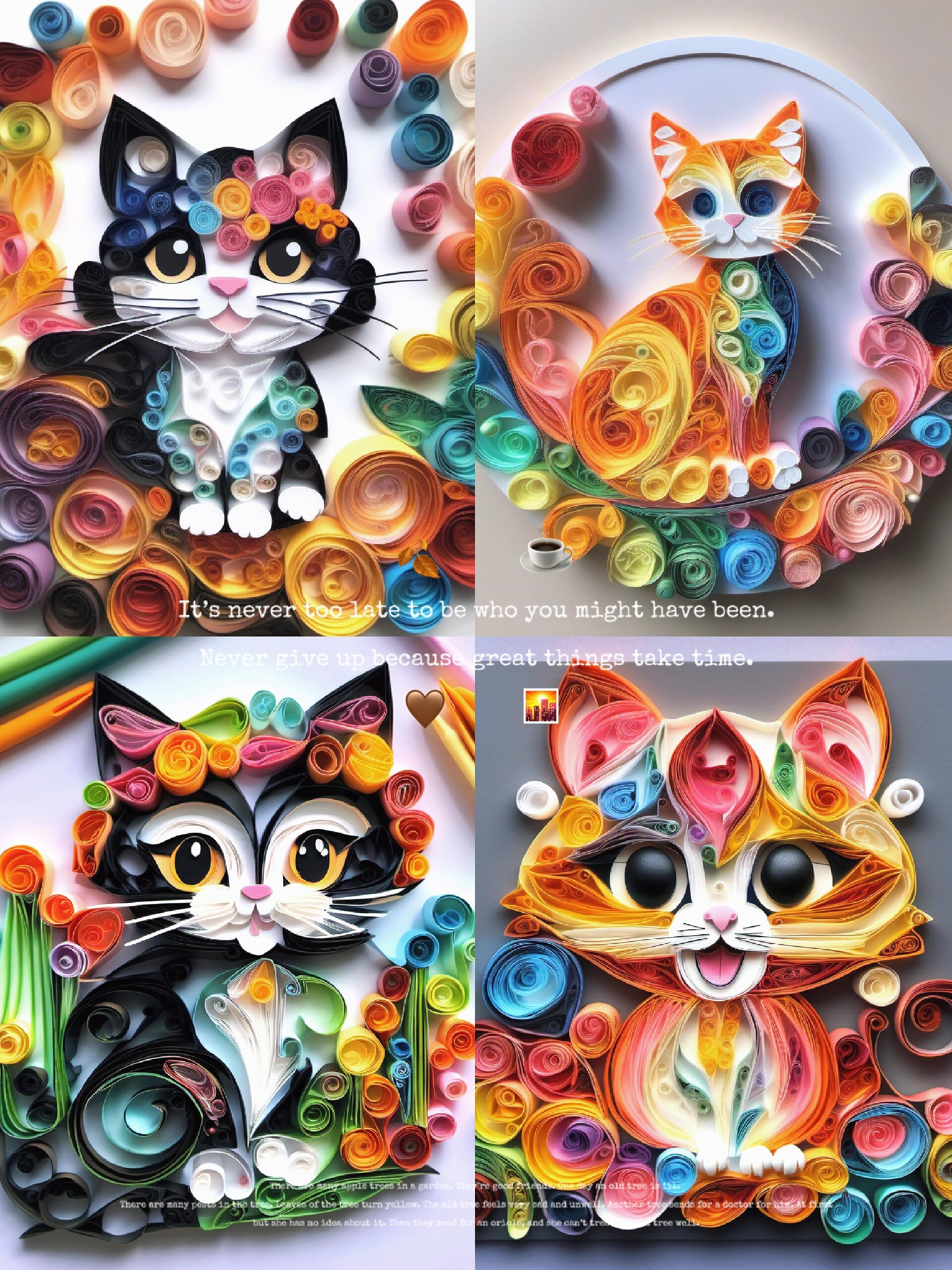 衍纸作品--可爱的小猫