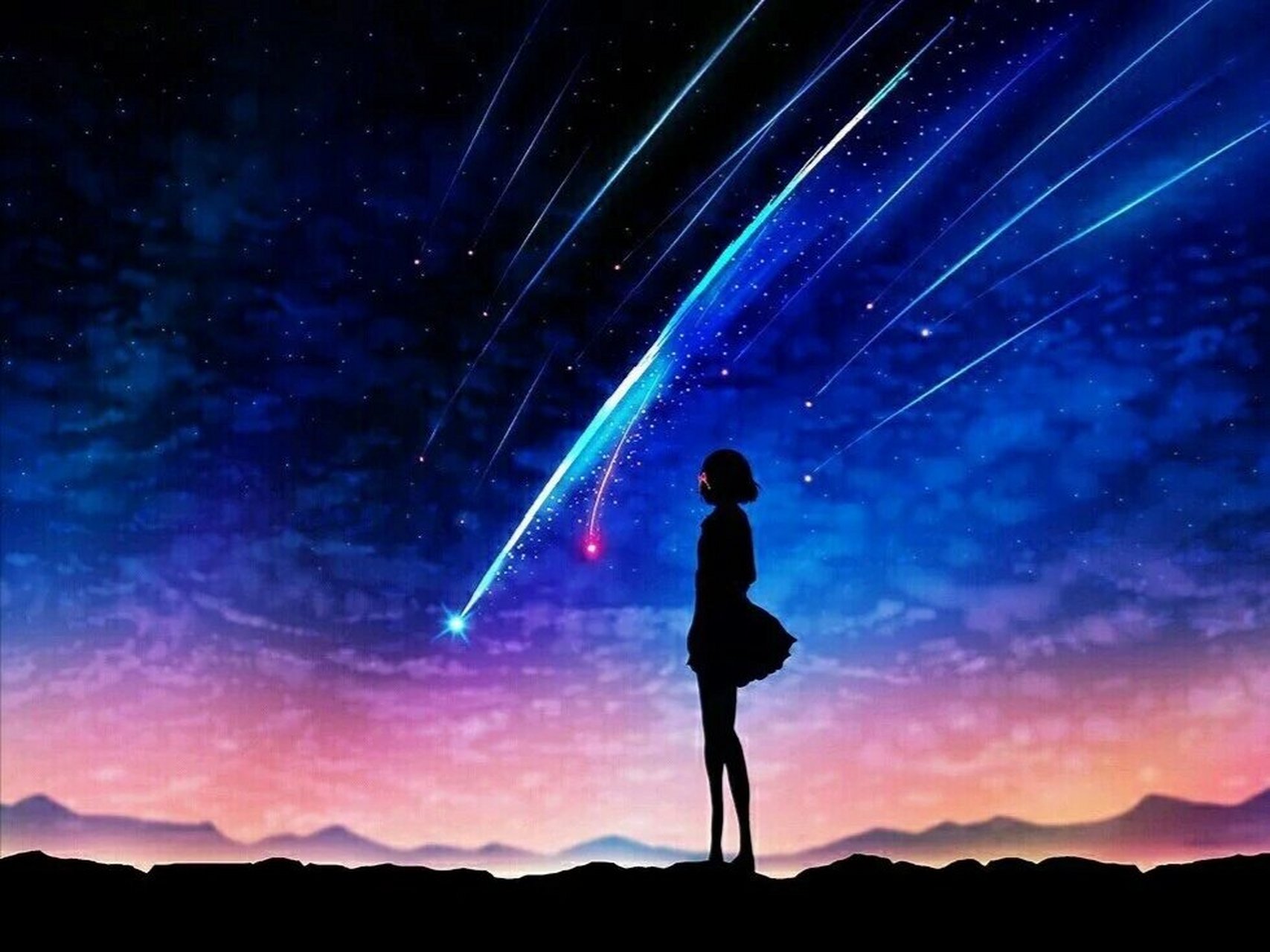 星空情头 精选动漫星空情侣头像