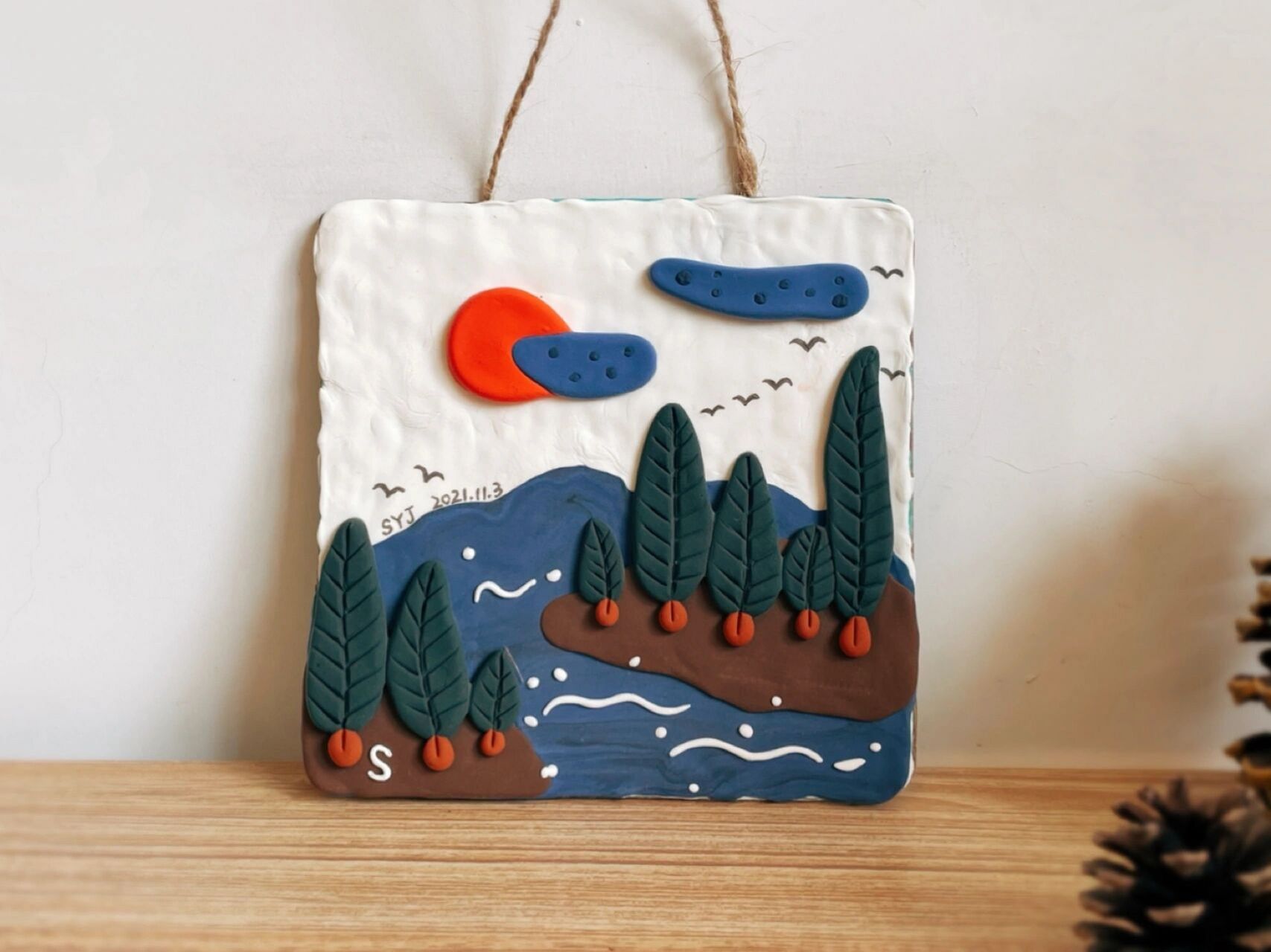 【超轻粘土】风景 超轻粘土也可以画画 临摹了这位小姐姐的