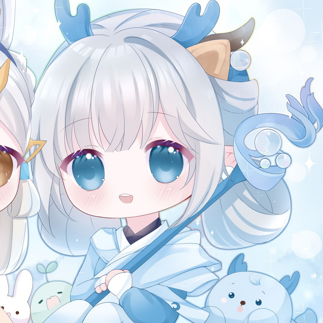 兔年年限瑶&小乔92摸鱼分享 小乔和瑶年限摸鱼 可以存图可以当头像