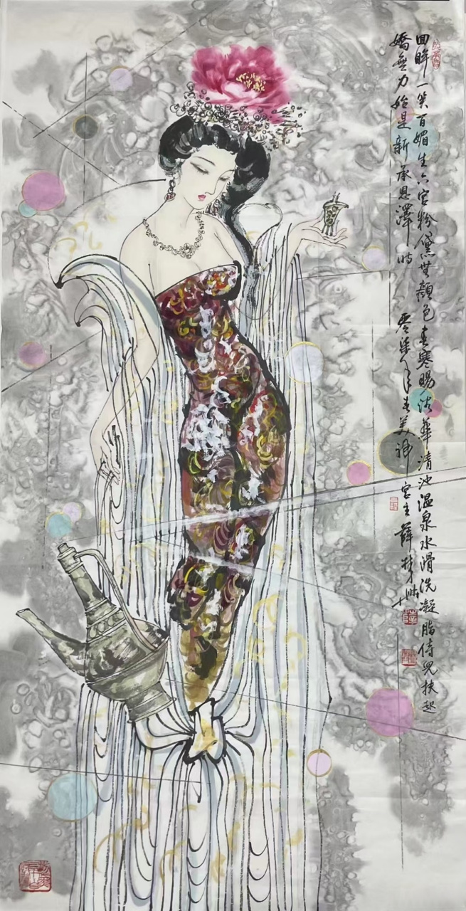 美神宫薛林兴四尺精品四尺整张人物#国画##书画