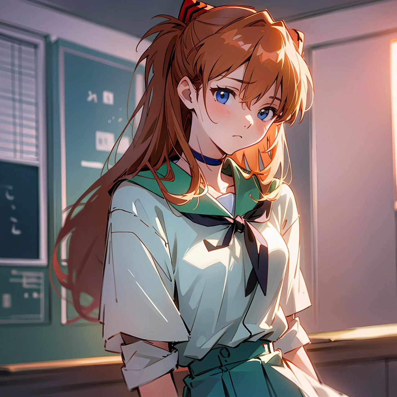 asuka 明日香       校服风格,驾驶服风格,傲娇,微笑表情都画了