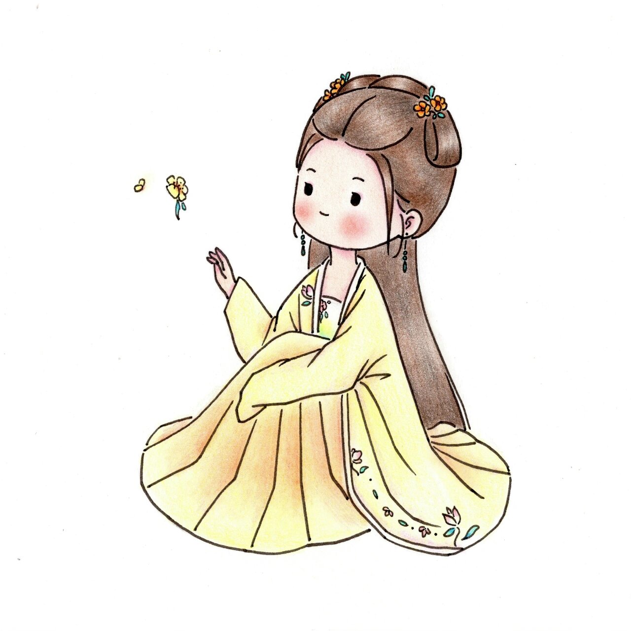 古风小人儿简笔画合集92