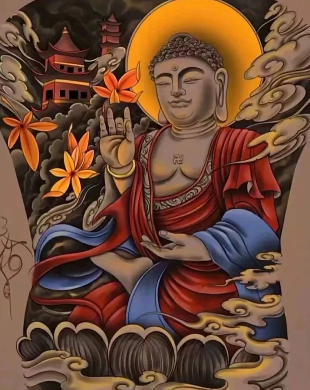 佛祖纹身 #满背纹身