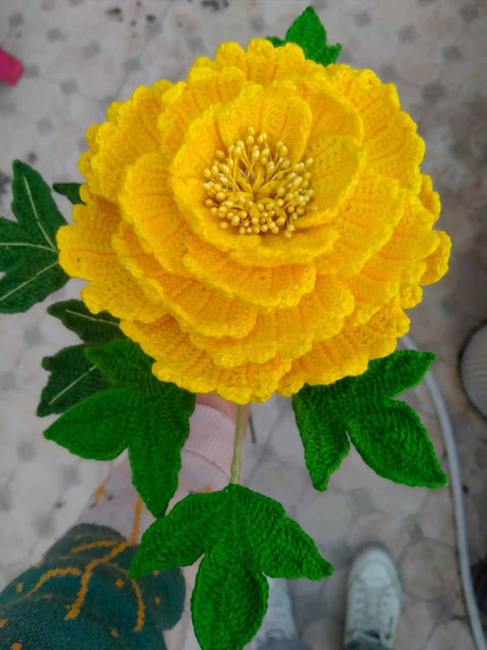 牡丹花钩织 先钩一朵练练手,期待后面的越钩越好.