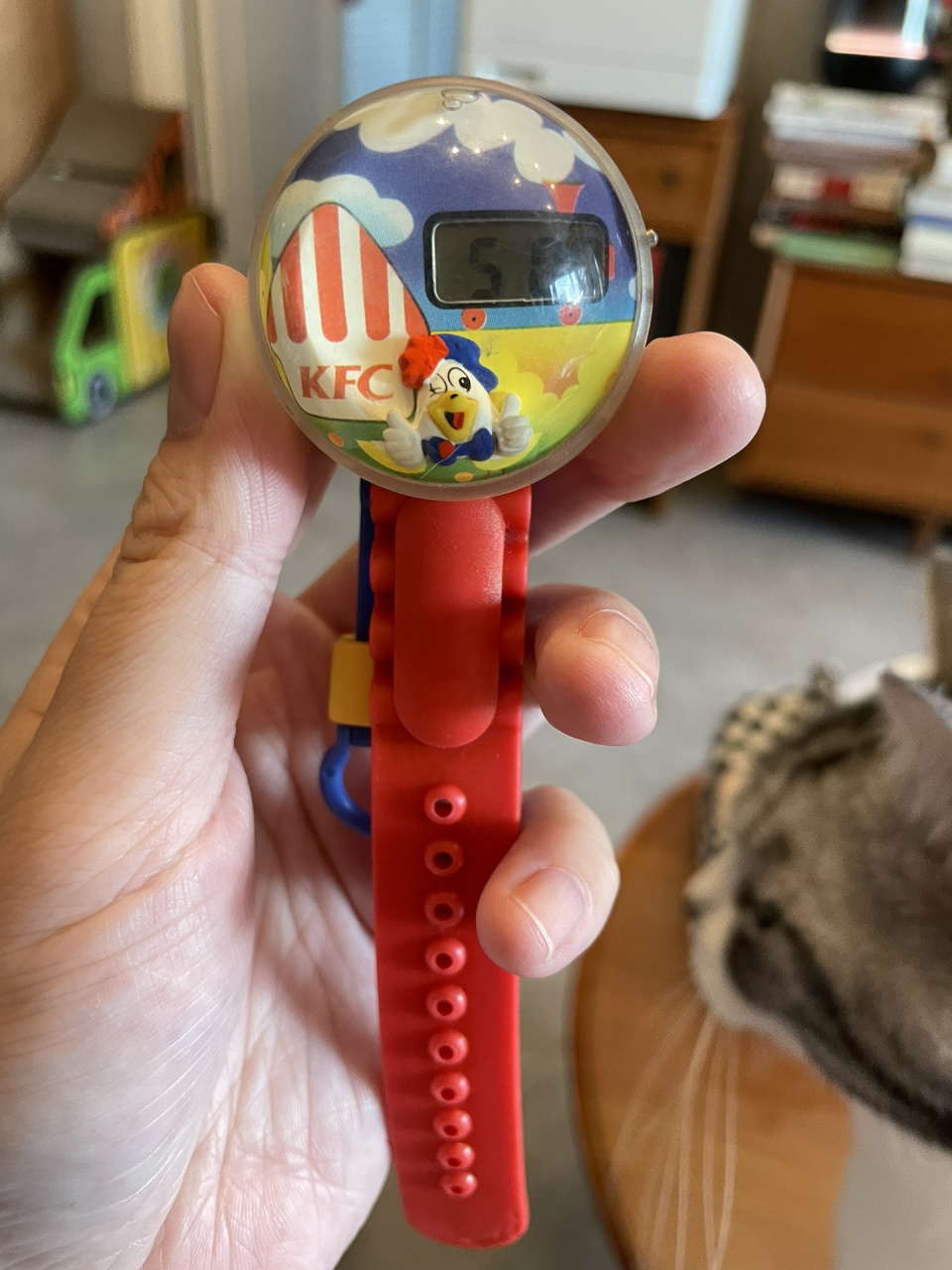 时间呀,飞快呀,肯德基红黄蓝小手表6015 肯德基当年的红黄蓝配色