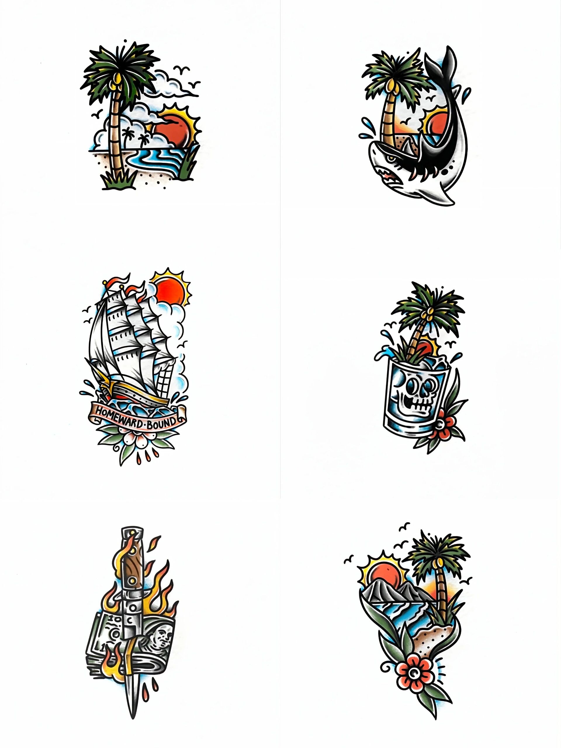 old school拼接花臂